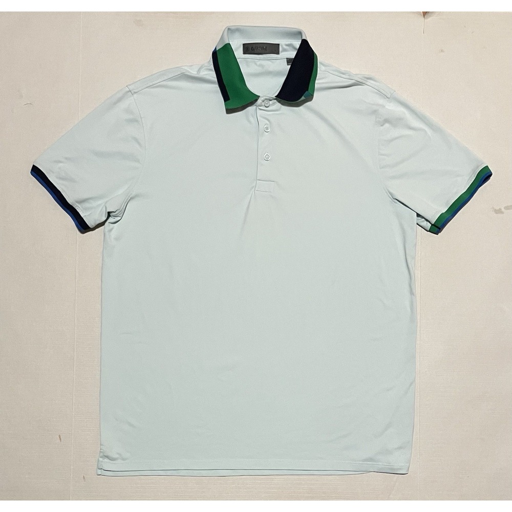 G/Fore Mens Large Daybreak Silky Pique Contrast Banded Sleeve Polo MSRP $145